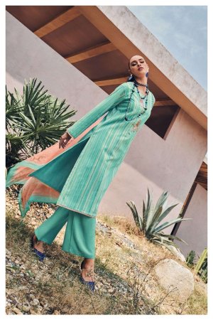 My Fashion Road Varsha Rihika Designer Cotton Ladies Unstitched Suit | Blue