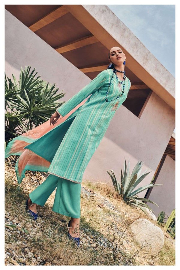 My Fashion Road Varsha Rihika Designer Cotton Ladies Unstitched Suit | Blue