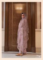 My Fashion Road Varsha Softhues Heavy Designer Organza Partywear Dress | Lilac