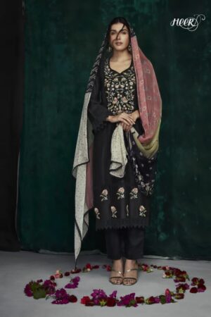 My Fashion Road Kimora Heer Farida Satin Cotton Dress Material | 9043