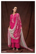 My Fashion Road Ganga Achira Pant Style Unstitched Dress Material | Pink