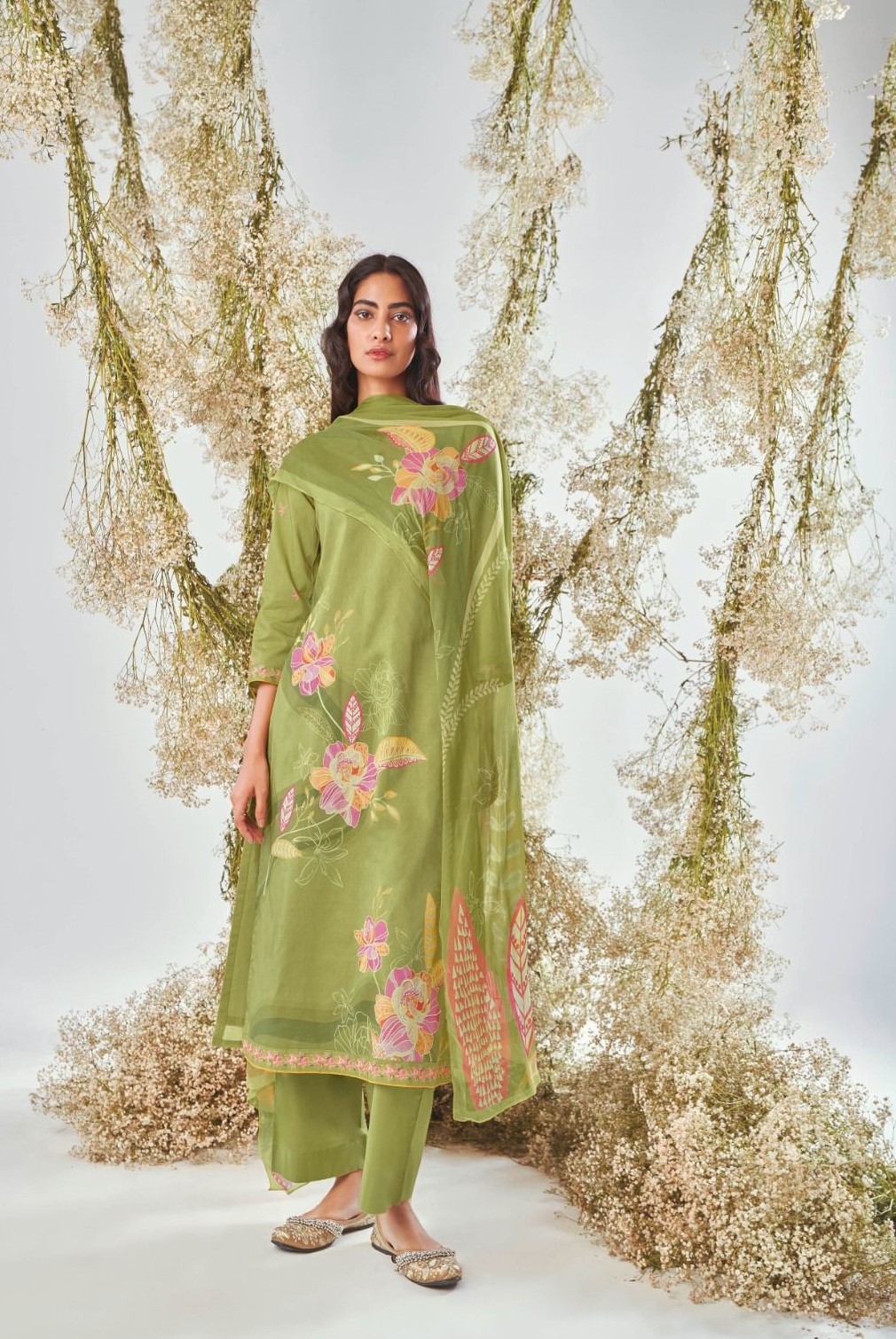 Dyeable Banarasi Cotton Meenakari Suit Set - Unstitched – Luxurion World