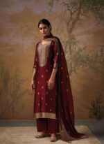 My Fashion Road Ganga Ateet Plazzo Unstitched Dress Material | C1357