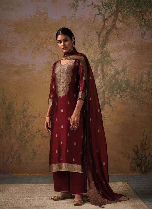 My Fashion Road Ganga Ateet Plazzo Unstitched Dress Material | C1357