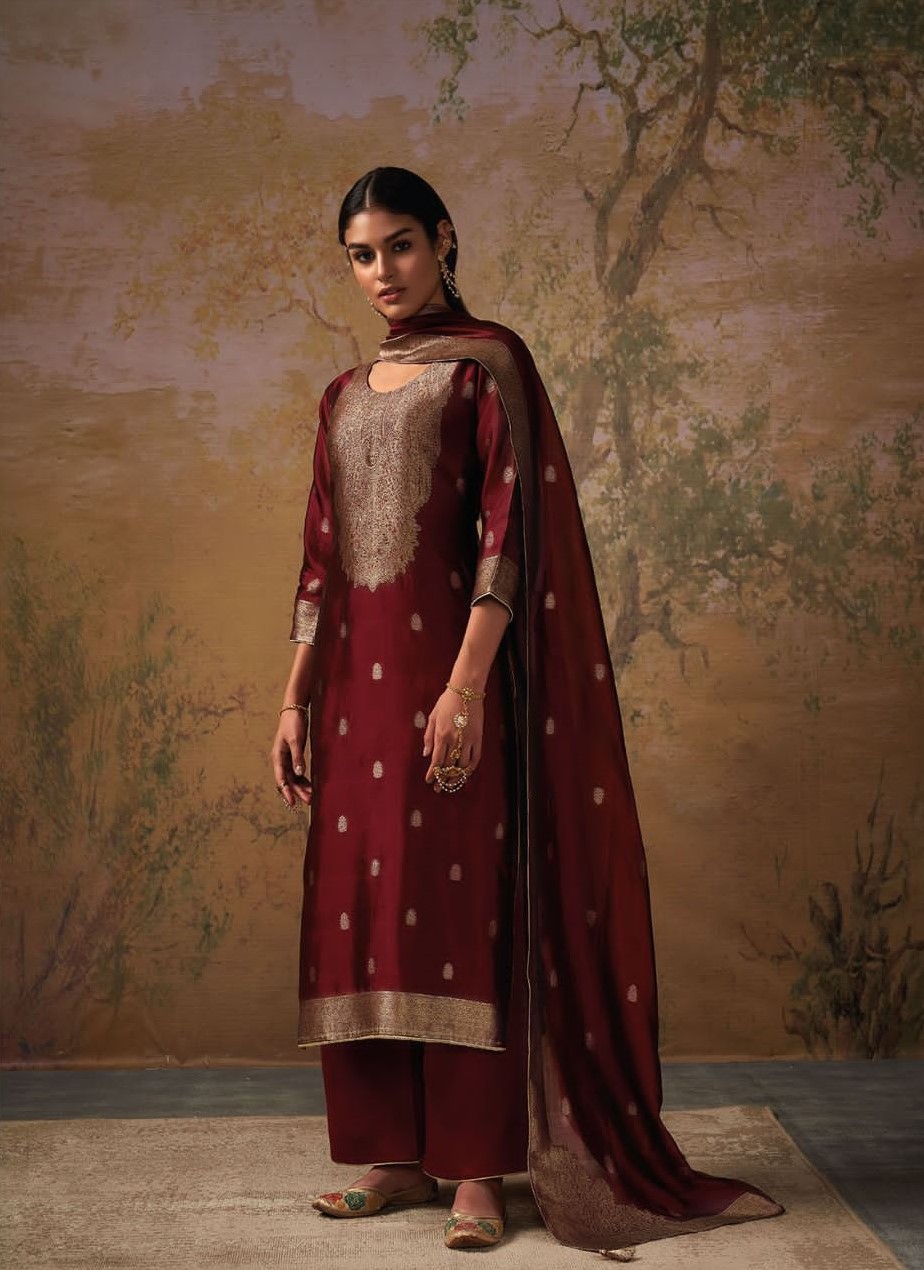 Chanderi Cotton Salwar Suit Dress Material | 33004A | Cilory.com