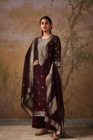 My Fashion Road Ganga Ateet Plazzo Unstitched Dress Material | C1360