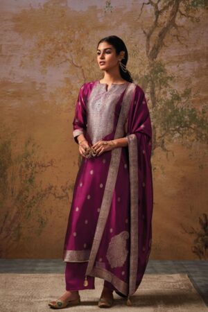 My Fashion Road Ganga Ateet Plazzo Unstitched Dress Material | C1355