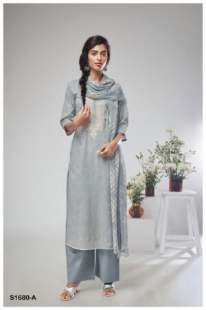 My Fashion Road Ganga Bhoomi Plazzo Dress Material | Gray