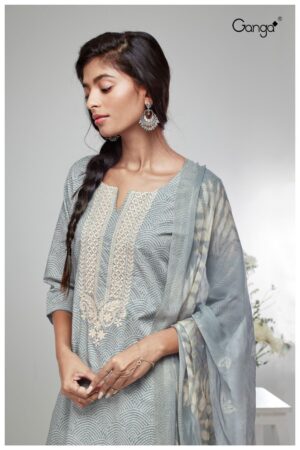 My Fashion Road Ganga Bhoomi Plazzo Dress Material | Gray