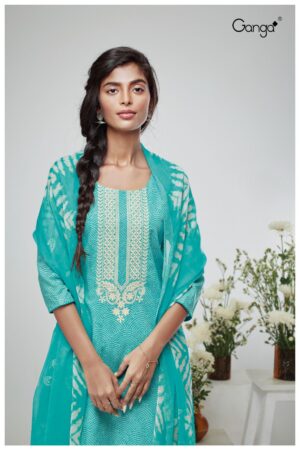 My Fashion Road Ganga Bhoomi Plazzo Dress Material | Blue
