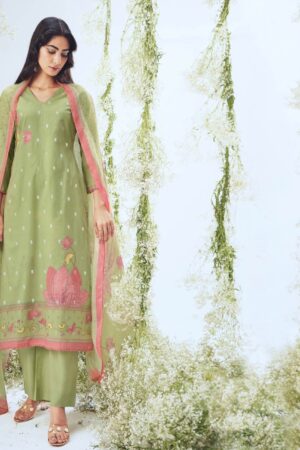 My Fashion Road Ganga Asraar Plazzo Dress Material | Green