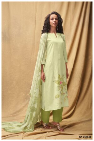 My Fashion Road Ganga Tracey Plazzo Style Unstitched Suits | Green