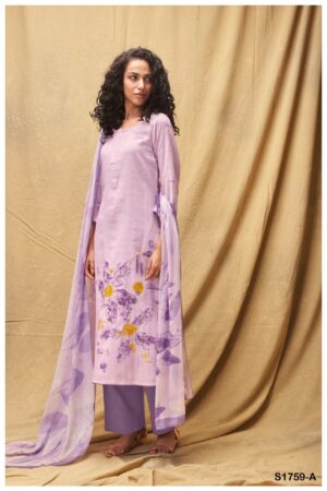 My Fashion Road Ganga Tracey Plazzo Style Unstitched Suits | Purple