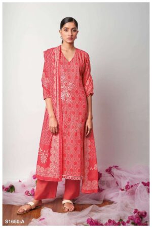 My Fashion Road Ganga Vasudha Fancy Cotton Salwar Kameez Suit | Red