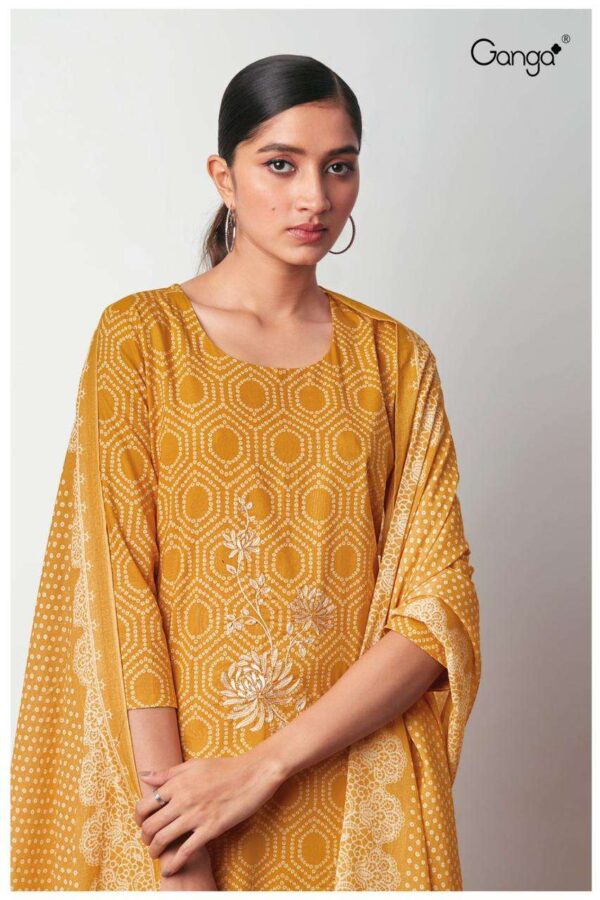 My Fashion Road Ganga Vasudha Fancy Cotton Salwar Kameez Suit | Yellow
