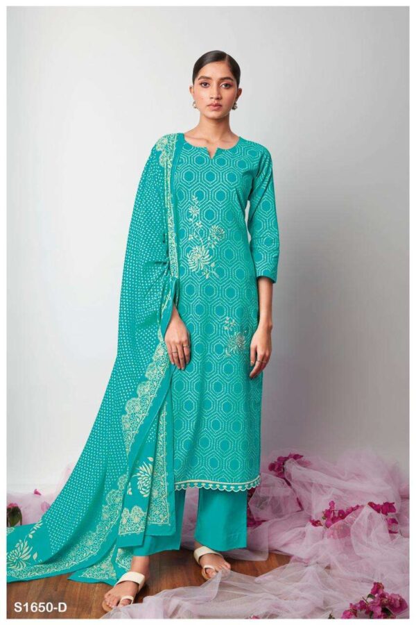 My Fashion Road Ganga Vasudha Fancy Cotton Salwar Kameez Suit | Blue