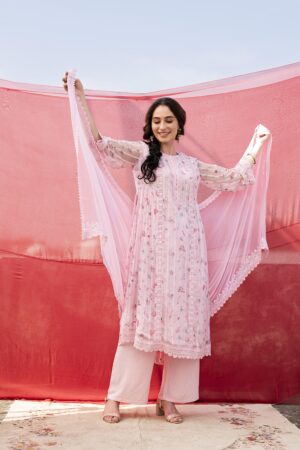 My Fashion Road Naariti Merlin Designer Unstitched Suit | Pink