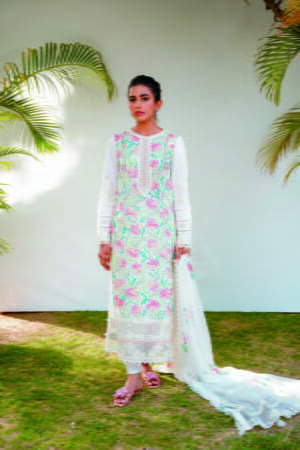 My Fashion Road Qalamkar Qlinekari Lawn Unstitched Collection 2023 | Amari