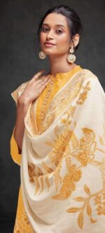 My Fashion Road Ganga Reyna Oriana Pure Cotton Fancy Unstitched Suit | Yellow