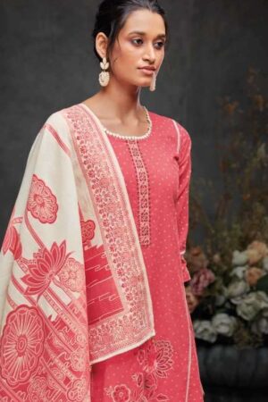 My Fashion Road Ganga Reyna Oriana Pure Cotton Fancy Unstitched Suit | Pink