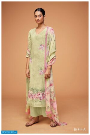 My Fashion Road Ganga Jeevika Cotton Linen With Hand Work Salwar Suit | Green