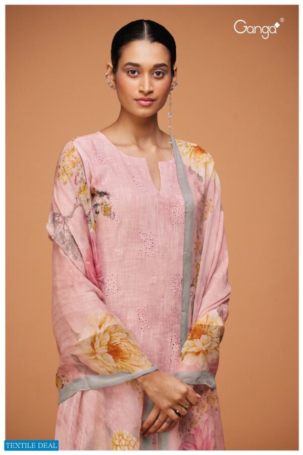 My Fashion Road Ganga Jeevika Cotton Linen With Hand Work Salwar Suit | Pink