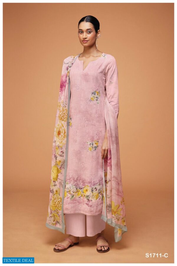 My Fashion Road Ganga Jeevika Cotton Linen With Hand Work Salwar Suit | Pink