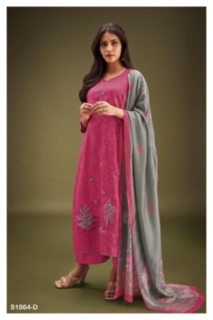 My Fashion Road Ganga Aaritra Cotton Silk Plazzo Unstitched Dress Material | S1864-D