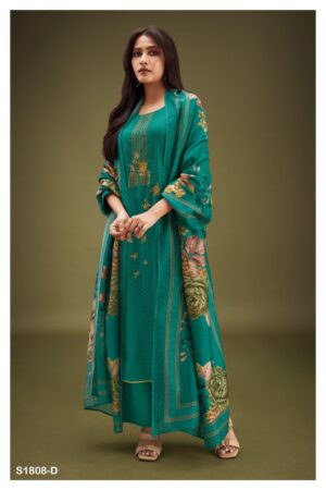 My Fashion Road Ganga Candra Cotton Silk Plazzo Unstitched Dress Material | S1808-D