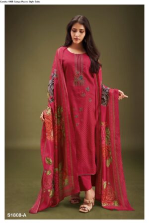 My Fashion Road Ganga Candra Cotton Silk Plazzo Unstitched Dress Material | S1808-A