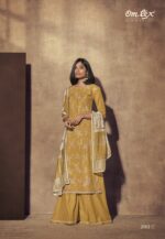 My Fashion Road Krishika Omtex Muslin Sharara Style Unstitched Suits | Yellow