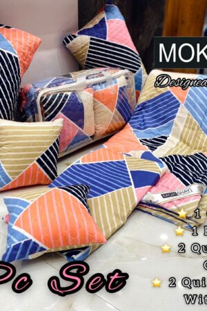 My Fashion Road Mokshay 6 Pieces Comforter and Bedsheets Bedding Set | #02