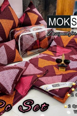 My Fashion Road Mokshay 6 Pieces Comforter and Bedsheets Bedding Set | #04