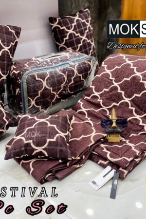 My Fashion Road Mokshay 6 Pieces Comforter and Bedsheets Bedding Set | #07