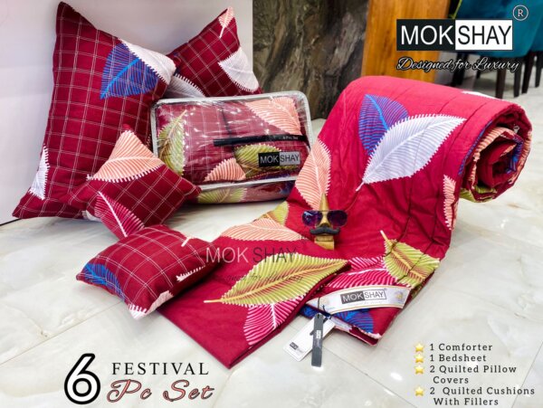 My Fashion Road Mokshay 6 Pieces Comforter and Bedsheets Bedding Set | #12