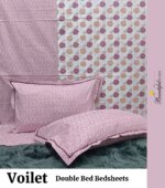 My Fashion Road Violet Premium Cotton Bedsheets With Pillow Covers | #02