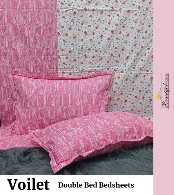 My Fashion Road Violet Premium Cotton Bedsheets With Pillow Covers | #11