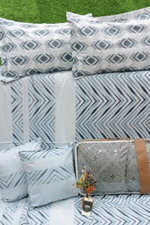 My Fashion Road White Spaces Pure Cotton King Size Premium Bedsheets Set | #04