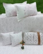 My Fashion Road White Spaces Pure Cotton King Size Premium Bedsheets Set | #02