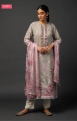 My Fashion Road Naariti Zehra Muslin Printed Handwork Designer Unstitched Suit | Pink