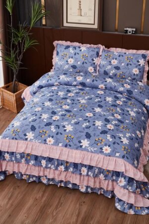My Fashion Road MARVELLOUS FRILL KING SIZE PRINTED REVERSIBLE BED COVER SET | #11