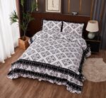 My Fashion Road MARVELLOUS FRILL KING SIZE PRINTED REVERSIBLE BED COVER SET | #12