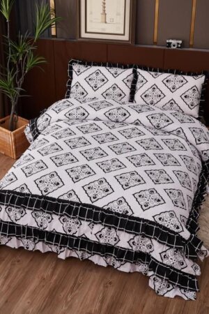 My Fashion Road QUILTED Bedcover With Four Layer Frill With Pillow Cover | #01