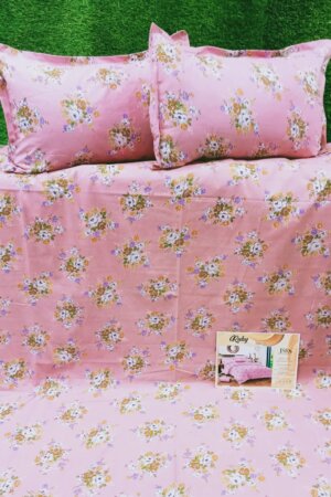 My Fashion Road Pure Cotton King Size Premium Bedsheet With Pillow Covers | #01