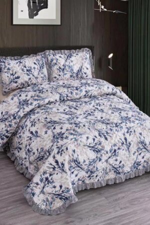 My Fashion Road MARVELLOUS FRILL KING SIZE PRINTED REVERSIBLE BED COVER SET | #06