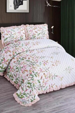 My Fashion Road MARVELLOUS FRILL KING SIZE PRINTED REVERSIBLE BED COVER SET | #03