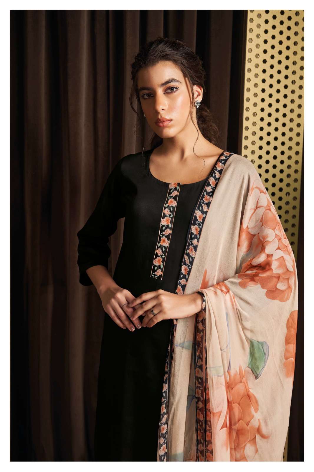 Shaily Women Wine Color Cotton Embroidered With Tessels Unstitched Dress  Material-VF_JALGALU_WNE_DM