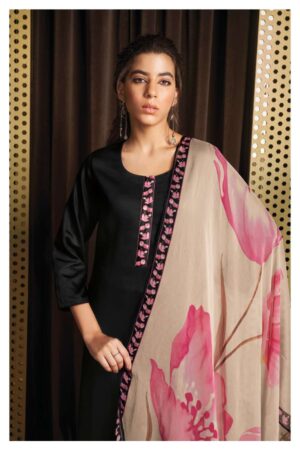 My Fashion Road Ganga Evelyn Cotton Silk Plazzo Unstitched Dress Material | S1905-C