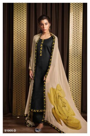 My Fashion Road Ganga Evelyn Cotton Silk Plazzo Unstitched Dress Material | S1905-D