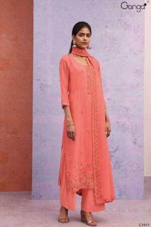 My Fashion Road Ganga Fashion Occasion Designer Silk Unstitched Salwar Suit | C1015